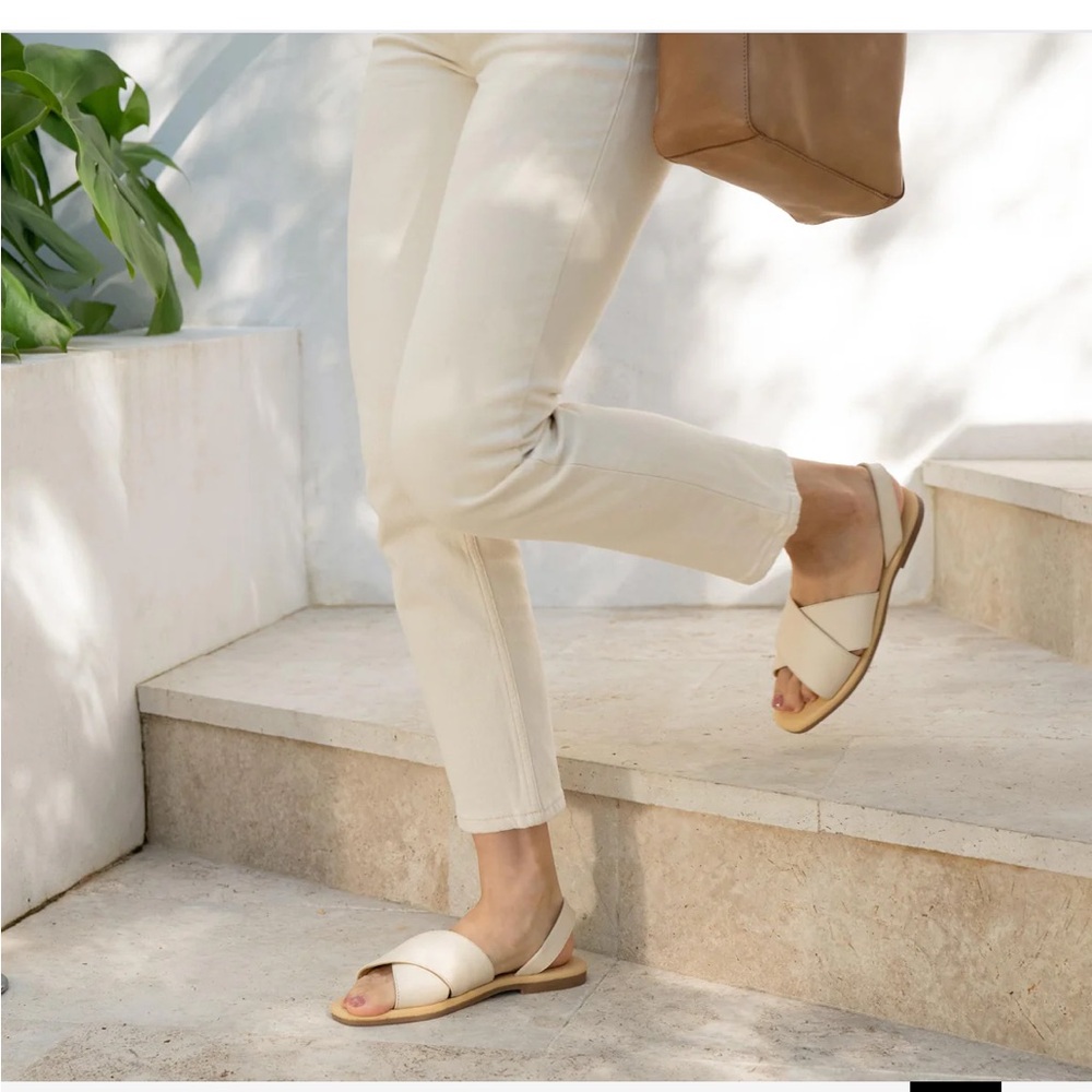 NEW Nisolo All Day Cross Strap Sandal Bone colored 8.5
